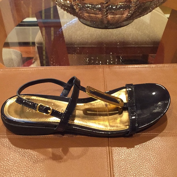 Ralph Lauren navy blue patent leather sandals - Picture 4 of 8